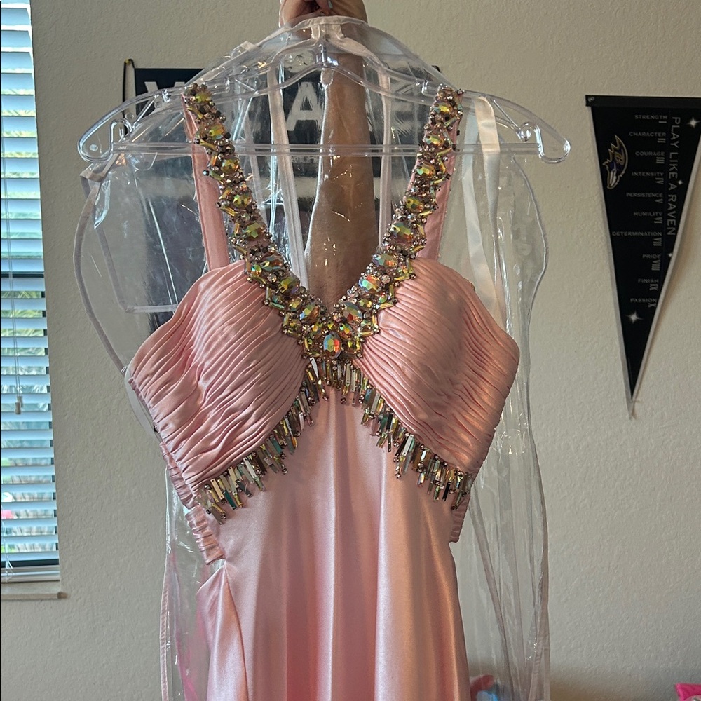 Pink Embellished Prom Gown, size 2, worn once